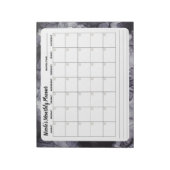 Calendrier mensuel bloc-notes en marbre gris (Tourné)