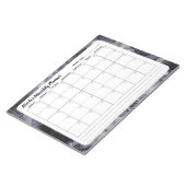 Calendrier mensuel bloc-notes en marbre gris (Incliné)