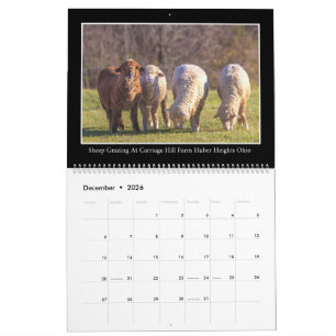 Calendrier mensuel de la ferme et de la grange par