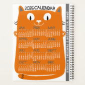 Calendrier mensuel de l'année 2026 Chat orange mil (Dos)