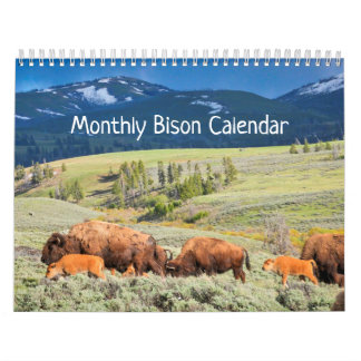 Calendrier mensuel des bisons - Édition Parcs nati