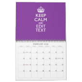 Calendrier Mensuel dire KEEP CALM votre texte 2025 (Feb 2026)