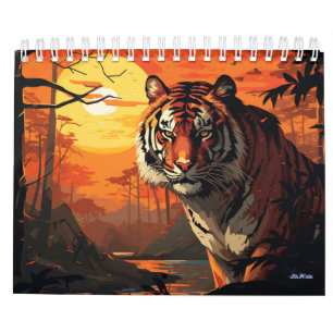 calendrier mensuel du mur de tigres 2025