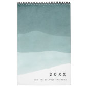 Calendrier mensuel du planificateur aquarelle Ombr (Protection)