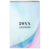 Calendrier mensuel moderne à texture de marbre à l (Protection)