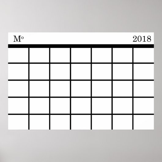 Calendrier mensuel : Poster (Devant)