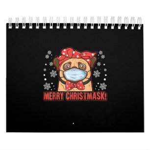 Calendrier Merry Christmas Cute Pug Dog Breed Furry