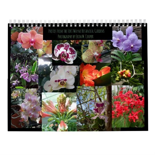 Calendrier Merveilles botaniques, orchidées et fleurs tropica (Dos)