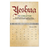 Calendrier Messiah chrétien nommé juif hébreu de YESHUA Jésus (Feb 2026)