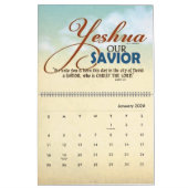Calendrier Messiah chrétien nommé juif hébreu de YESHUA Jésus (Jan 2026)