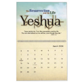 Calendrier Messiah chrétien nommé juif hébreu de YESHUA Jésus (Mar 2026)