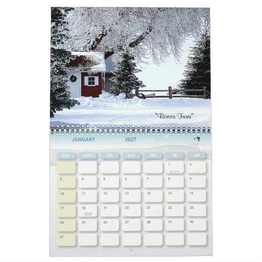 Calendrier Météo sur le Ridgeway (Jan 2027)
