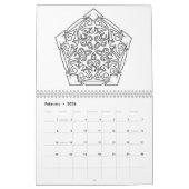 Calendrier mignon de livre de coloriage de mandala (Feb 2026)