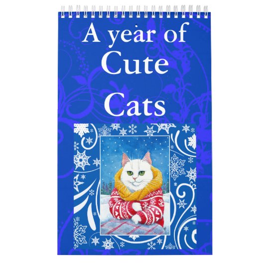 Calendrier mignon d'illustrations d'art de chat (Protection)