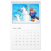 Calendrier mignon d'illustrations d'art de chat (Jan 2026)