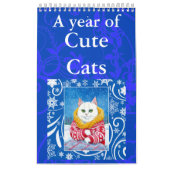 Calendrier mignon d'illustrations d'art de chat (Protection)