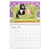 Calendrier mignon d'illustrations de chat (Feb 2026)