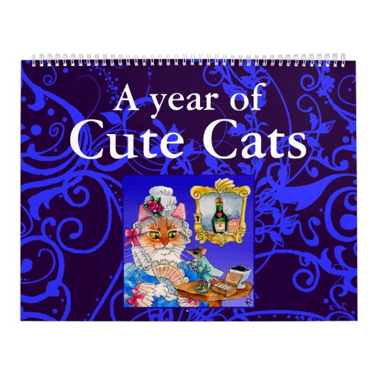 Calendrier mignon d'illustrations de chat (Protection)