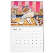 Calendrier mignon d'illustrations de chat (Jan 2026)