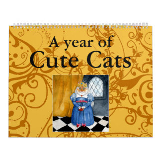 Calendrier mignon d'illustrations de chat