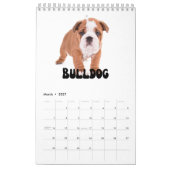 Calendrier mignon mensuel des chiots (Mar 2027)