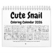 Calendrier Mignonne escargot Petite coloration 2026 (Protection)