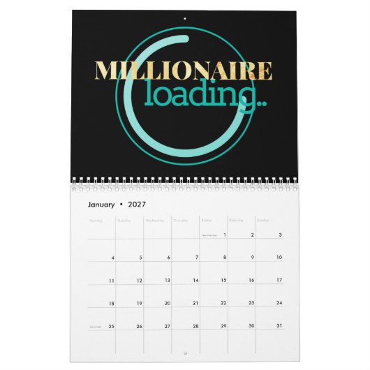Calendrier Millionnaire chargeant 2019 avec des vacances (Jan 2027)