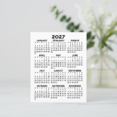 Calendrier Mini Vue Annuelle Complète Feuille Plat (Debout devant)