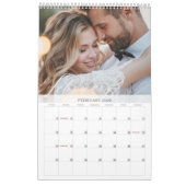 Calendrier Minimal moderne Couple Mariage Photos Keepsaké (Feb 2026)
