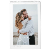 Calendrier Minimal moderne Couple Mariage Photos Keepsaké (Protection)