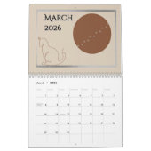 Calendrier Minimalist Cat-Themed 2026 Desk Calendar Template (Mar 2026)