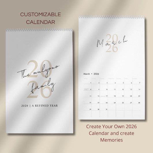 Calendrier Minimalist Clean Design