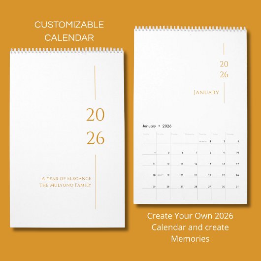 Calendrier Minimalist Clean Design
