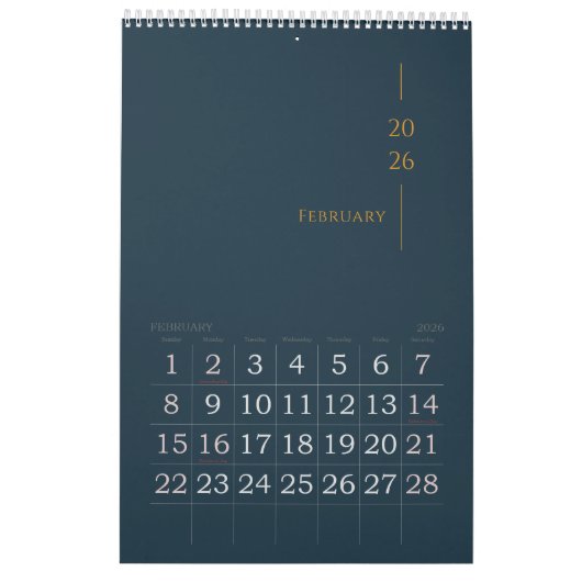 Calendrier Minimalist Clean Design (Feb 2026)