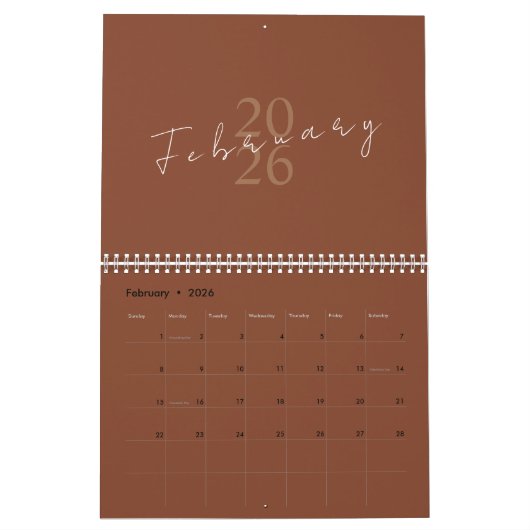 Calendrier Minimalist Clean Design (Feb 2026)