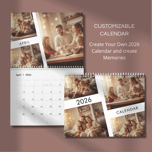Calendrier Minimalist Custom Family Photo 2026