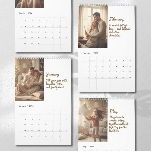 Calendrier Minimalist Elegant Photo Quote Calendar 2026