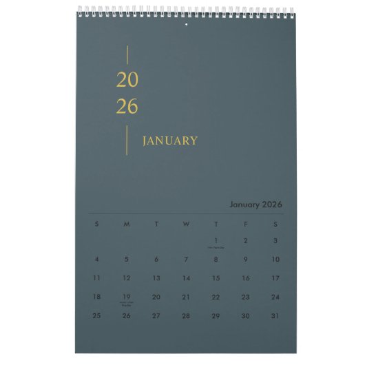 Calendrier Minimalist Modern 2026 Wall Calendar (Jan 2026)