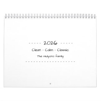 Calendrier Minimalist Modern Elegant 2026 Calendar