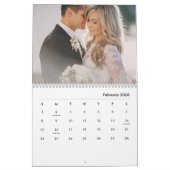 Calendrier Minimalist Wedding Newlyweds Photo Collage 2026 (Feb 2026)