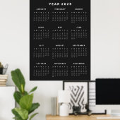 Calendrier Minimaliste 2025 Affiche (Bureau à domicile)