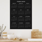 Calendrier Minimaliste 2025 Affiche (Cuisine)