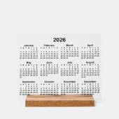 Calendrier minimaliste Black 2026 (Recto)