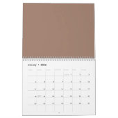 Calendrier minimaliste de la Terre Brown (Jan 2026)