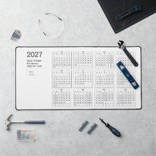 Calendrier minimaliste d'entreprise 2027 pour déco