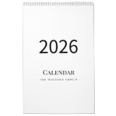 Calendrier Minimaliste Élégant 2026 (Protection)