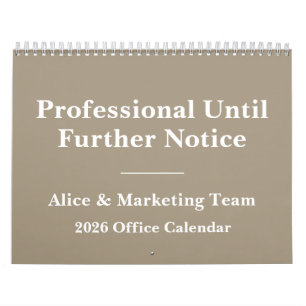 Calendrier minimaliste humoristique de bureau 2026