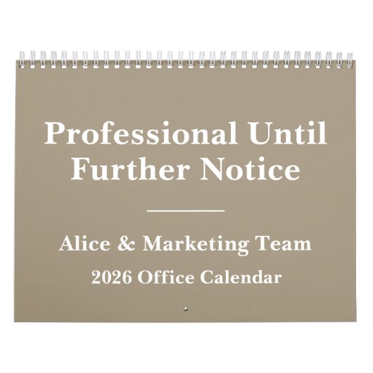 Calendrier minimaliste humoristique de bureau 2026 (Protection)