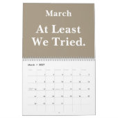 Calendrier minimaliste humoristique de bureau 2026 (Mar 2027)