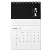 Calendrier Minimaliste moderne noir et blanc (Feb 2027)